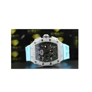 Smart Watch automatico con borchie con diamanti di alta qualità VVS chiarezza Moissanite per uomo a prezzi abbordabili