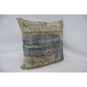 Almohada de lana de retazos Kantha tejida Beige, cojín decorativo de 32x32 pulgadas, estampado Floral bordado Vintage, antideslizante, ecológico - Product Image 3