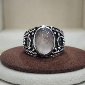 แหวนเงิน925ดีไซเนอร์แบบแฮนด์เมดสำหรับงานปาร์ตี้คอลเลกชันวินเทจสุดหรูโรเดียมโรสควอตซ์อัญมณีสำหรับงานปาร์ตี้ - Product Image 1