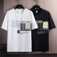 T-shirt pour homme de la marque internationale Bird Bloom, style formel, manches courtes, coupe ample, tissu fin tricoté 100% coton