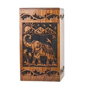 Boîte d'urne funéraire en bois de bambou écologique et biodégradable pour animaux de compagnie Rectangle classique durable - Product Image 1