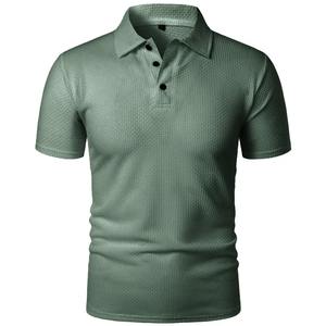 T-shirts polo à manches courtes pour homme, surdimensionné, léger, respirant, couleur unie, tissu tricoté imprimé, nouveauté décontractée - Product Image 4