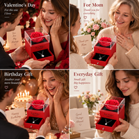 AYOYO Mehrfarbige Konservierte Getrocknete Blumen Ewige Doppeltürige Geschenkbox Handgefertigt Yunnan Weihnachts- und Valentinstagsgeschenk