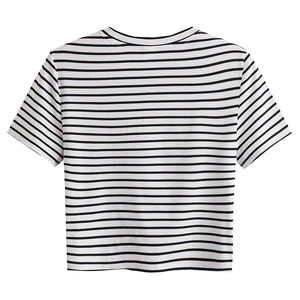 Poids léger fabriqué en usine femmes haut court meilleure qualité Logo personnalisé haute qualité 100% coton Slim Fit T-shirt vêtements femmes - Product Image 6