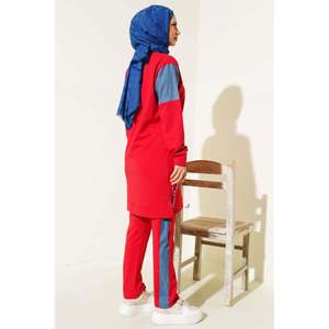 Conjunto de 2 Piezas de Túnica con Adornos de Mezclilla Roja TR L/S - Product Image 2