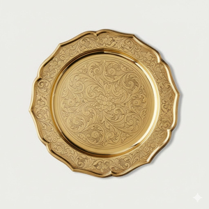 Assiette de service ronde en métal argenté de haute qualité, accessoires de décoration de table, parfaite pour les mariages et les événements, en vente - Product Image 6