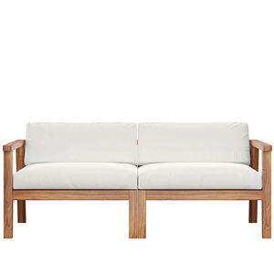 Mueble Sofá Tres Plazas Madera Teca Maciza Exterior Patio Jardín Muebles-Arr - Product Image 2