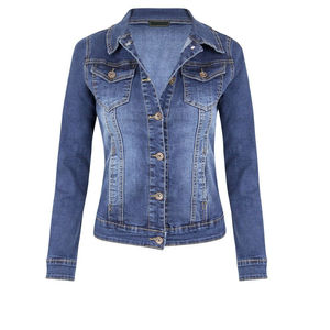 Nouvelle arrivée de vestes en jean décontractées d'hiver pour femmes vestes en jean en fourrure multicolores personnalisées bleues pour femmes - Product Image 4