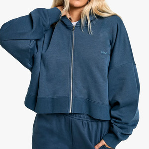 Vente en gros de sweat à capuche pour femme avec fermeture éclair complète sur mesure sweat à capuche respirant en coton réfléchissant anti-rides pour la gym et le streetwear pour femmes - Product Image 1