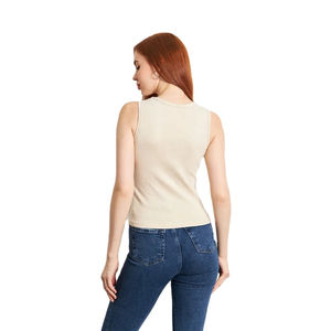 Camiseta sin Mangas de Algodón para Mujer, de Alta Calidad y Bajo Precio, Color Sólido, Ligera, con Diseño Personalizado Disponible en Todas las Tallas - Product Image 4