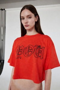 Camiseta Corta Moderna para Mujer, Estilo Casual Urbano, Prenda de Verano, Tela Suave, Ligera, Transpirable, Moda Juvenil para Uso Diario - Product Image 4
