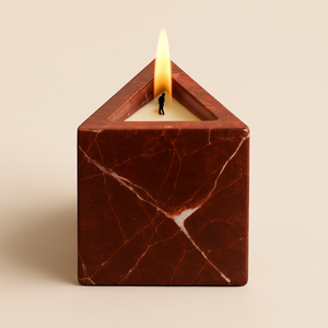 Candelabro Triangular de mármol verde de lujo para decoración moderna, regalo de aromaterapia con acento de mesa, vela de piedra hecha a mano Premium - Product Image 3