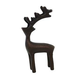 Rustic Cast Iron Reindeer Sculpture Antique <b>Bronze</b> Metal Deer Figurine for Home Decor, Christmas Tabletop Ornament & Luxury <b>Gift</b> - Product Image 1