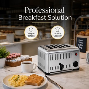 Grille-pain électrique commercial 4 fentes 220V 2kW pour chaîne de restaurants et cuisine de petit-déjeuner - Product Image 3