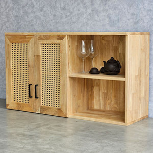 Gabinetes de Cocina Modernos de 1.2m con Puerta de Madera Sólida y Paneles de Malla, Fácil Instalación, Modelo TBT68008 de Madera de Caucho - Product Image 4