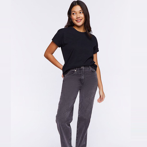 Diseño de cuello redondo de alta calidad, liso personalizado, más vendido, cómodo, ajuste Regular, 100%, Material de algodón, camisetas para mujer - Product Image 6