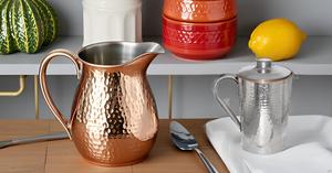 Copper Jug Pitcher Drinkware Accessory for Ayurvedic Healing Outside Steel Inside Copper Metal Pitcher - Product Image 4