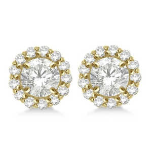 Clous d'oreilles en or jaune 14 carats avec diamants ronds pour clous de 5 mm, boucles d'oreilles en diamants de 0,50 ct - Product Image 4