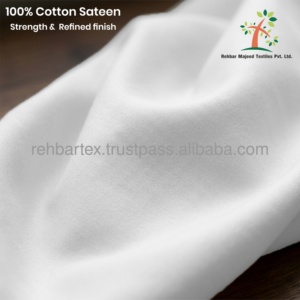 Drap de lit en satin 100% coton (300TC) Lisse et doux avec un tombé élégant, durable, respirant, finition de qualité supérieure pour la maison et l'hôtellerie - Product Image 6