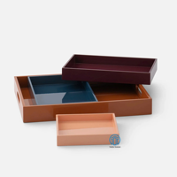Plateau de laque moderne pour intérieurs premium Elégant couleur pastel vente en gros plateau de courtoisie fini laque