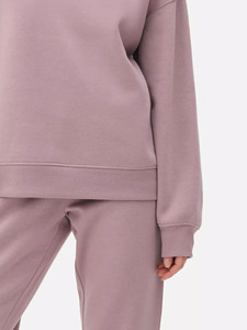 Nuevo diseño personalizado cuello redondo hombros caídos y ribetes de costilla sudadera para mujer gimnasio entrenamiento mujeres sudaderas con capucha y sudaderas - Product Image 4