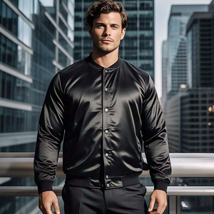 Blouson Bomber en Satin Personnalisable pour Homme - Style Urbain Imperméable et Écologique - Product Image 5