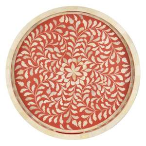 Plateau de service en os Art Déco de luxe avec incrustation naturelle de qualité supérieure pour les occasions spéciales de mariage, Ramadan et Eid - Product Image 1