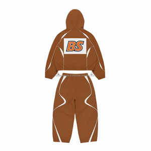 ชุดกันลมคุณภาพดีขนาดใหญ่พิเศษชุดกันลมผ้าโพลีเอสเตอร์ทนทานต่อ230 GSM สีน้ำตาลสีตัดกันดีไซน์ท่อ - Product Image 2