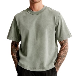 เสื้อยืดขายส่ง เนื้อผ้าหนา แขนสั้น ทรงหลวม ทรงบ็อกซี่ ผ้าฝ้าย 100% สีพื้น ไม่มีลาย ไหล่ตก - Product Image 1