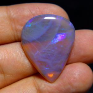 หินอัญมณีทรงหลังเบี้ยโอปอลเจลลี่สีม่วงจากออสเตรเลียอัญมณีทรงหลวมสำหรับทำเครื่องประดับ31X25X6MM ทรงหลังเบี้ยโอปอลโอปอลทรงหลังเบี้ยจากออสเตรเลีย - Product Image 1