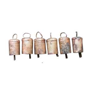 Handmade Rustic Set 24 Recycled Iron Tin Mug Bells Antique Look Vase Decorations for Home Restaurants <b>Wall</b> <b>Decor</b> Handicrafts - Product Image 6