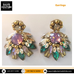 India Origin Casual Style Small Size Opal Crystals Made Handmade Hand Embroidered Dainty <b>Stud</b> <b>Earrings</b> for Women's <b>Girls</b> - Product Image 2