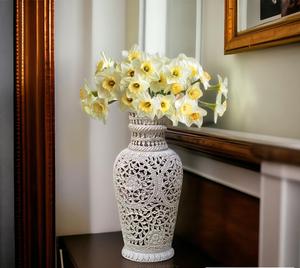 Vase décoratif en pierre savonneuse marbrée sculptée à la main, artisanat indien, décoration d'intérieur, cadeau unique pour occasions spéciales - Product Image 1