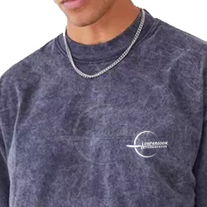 Venta al por mayor ácido lavado camiseta para hombres cómodo 100% algodón atractivo diseño personalizable - Product Image 4