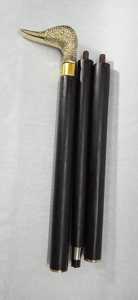 Bastón de madera con mango de pez de latón sólido victoriano antiguo, diseño de cabeza de pez Vintage, andadores únicos - Product Image 6