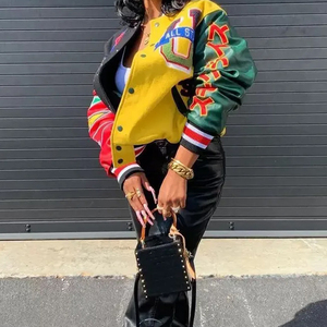 Collège vert Patch détail Sublimation méchants seulement patchs enfant en bas âge bras longs hommes manches Bomber ensemble Varsity veste - Product Image 5