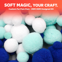 Kit de fabrication artisanale de pompons en fourrure personnalisés, boules douces et duveteuses, conception OEM ODM, vente en gros