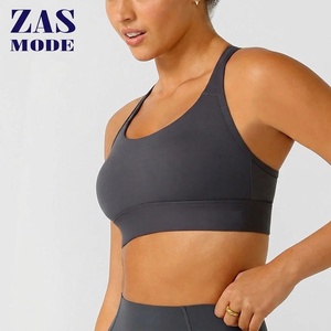 Women's Backless Strapless Sports Bra-Brushed Finish C/D Cup Push-Up Wireless Bra Plus Size Yoga Gym Running Fitness Crisscross - Product Image 1