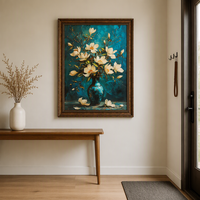 Peinture à l'huile florale texturée peinte à la main, style américain, sur toile, art mural, personnalisée OEM, moderne, en promotion