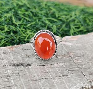 925 piedra sólida mejor diseño mejor calidad anillo clásico 925 plata esterlina piedra preciosa hecha a mano cornalina Spinner anillo joyería - Product Image 4