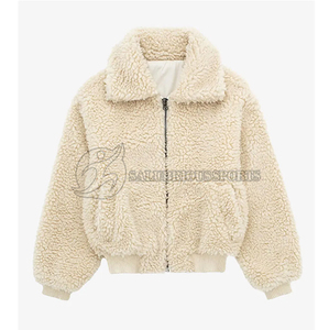 2024 nueva sudadera informal de invierno de lana Sherpa para mujer, cuello vuelto, logotipo personalizado, sudadera con cremallera, alta calidad, ecológica - Product Image 1