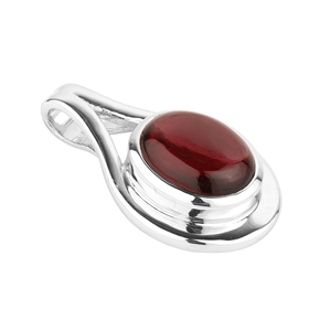 Pendentif en grenat naturel pour femme, argent sterling 925, perle d'eau douce Shah Gems, serti clos en or rose, forme goutte, platine - Product Image 3