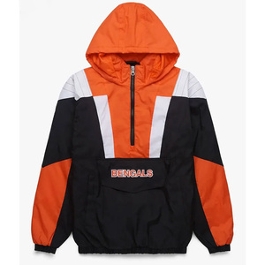 Veste coupe-vent de qualité supérieure, logo personnalisé OEM/ODM |   Veste coupe-vent brodée pour homme, vente en gros, demi-zip, streetwear d'hiver, manteau extérieur - Product Image 4