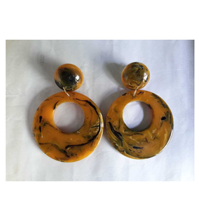 Ewelry-pendientes de resina de forma ovalada, pendientes de color azul hechos a mano - Product Image 4