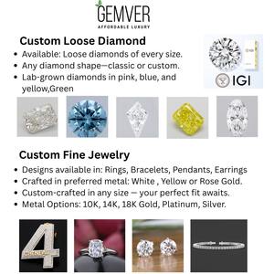 Bague de fiançailles halo en or 14 carats avec diamants taille émeraude et taille ronde de 1,5 ct cultivés en laboratoire pour femme - Product Image 5