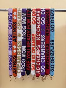 Sangle de sac brodée à la main en perles rouges et blanches avec lettres GO UTES, large bandoulière, accessoires de remplacement pour poignée de sac à bandoulière - Product Image 5