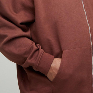 Nouvelle Mode Plus Size Palin Brown Oversized Zip Up Through Basics Sweat à capuche en coton Streetwear Fabricant personnalisé Sweats à capuche pour hommes - Product Image 5