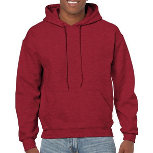 Sudadera con Capucha Clásica Rojo Cereza para Hombre, Transpirable, Mezcla de Algodón y Felpa, Sudadera con Cordón Bordado, Jersey Sólido de Invierno - Product Image 3