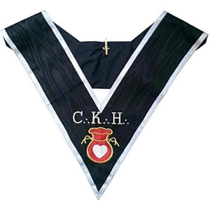 Regalia Lodge Masonic Officers collar AASR 32nd degree Black back - Product Image 5