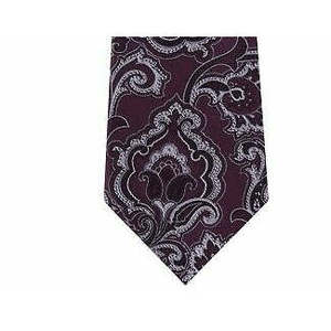 Cravatta Classica da Uomo Michael Kors Rosso Bordeaux, Taglia Regolare, Stampa Jacquard Paisley Intricata su Seta, Confezionata in Scatola Regalo - Product Image 3